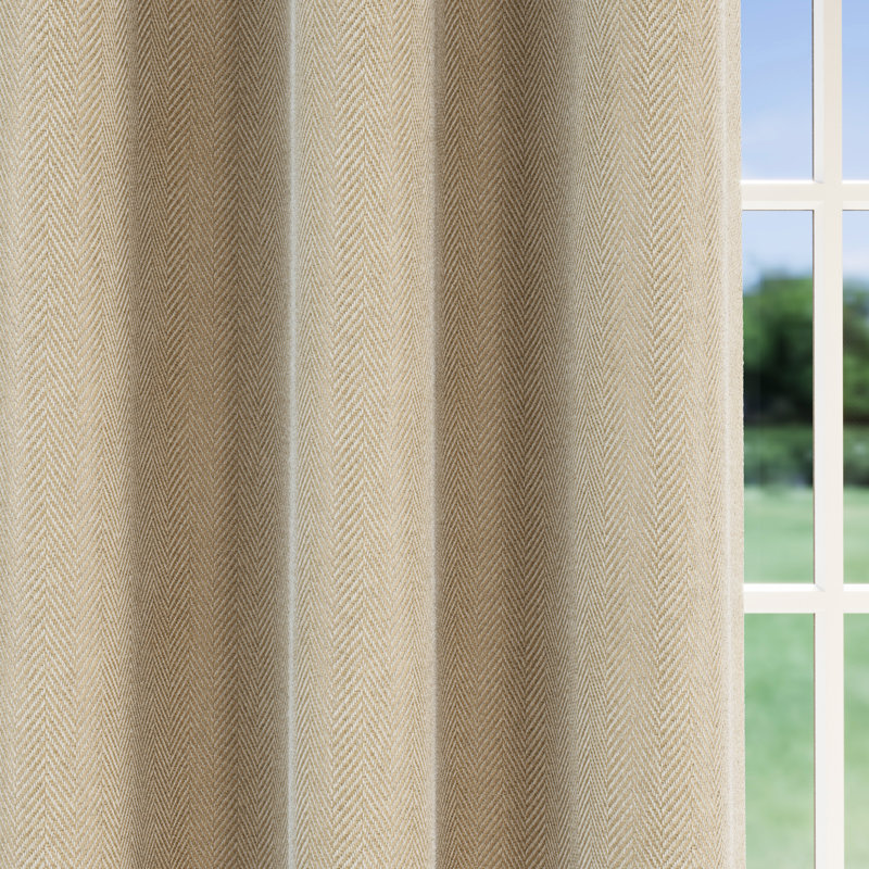 Blackout Curtain Panel Pair, Natural, 117cm Width x 137cm Drop