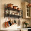 Space-Saving 2-Tier Kitchen Pot Pan Rack with Hooks & Lid Storage