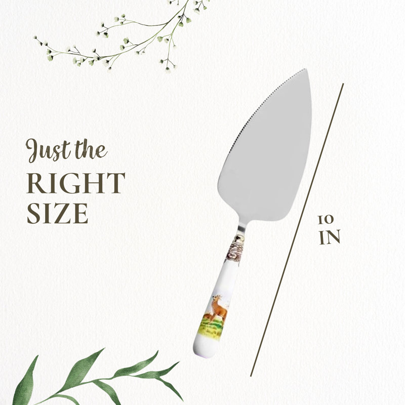Spode Woodland Cake Knife/Server 10" Deer