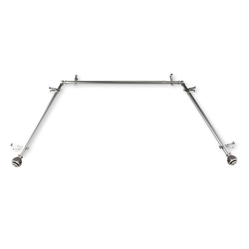 Tringle à rideaux simple Charleen Bay, Nickel satiné
