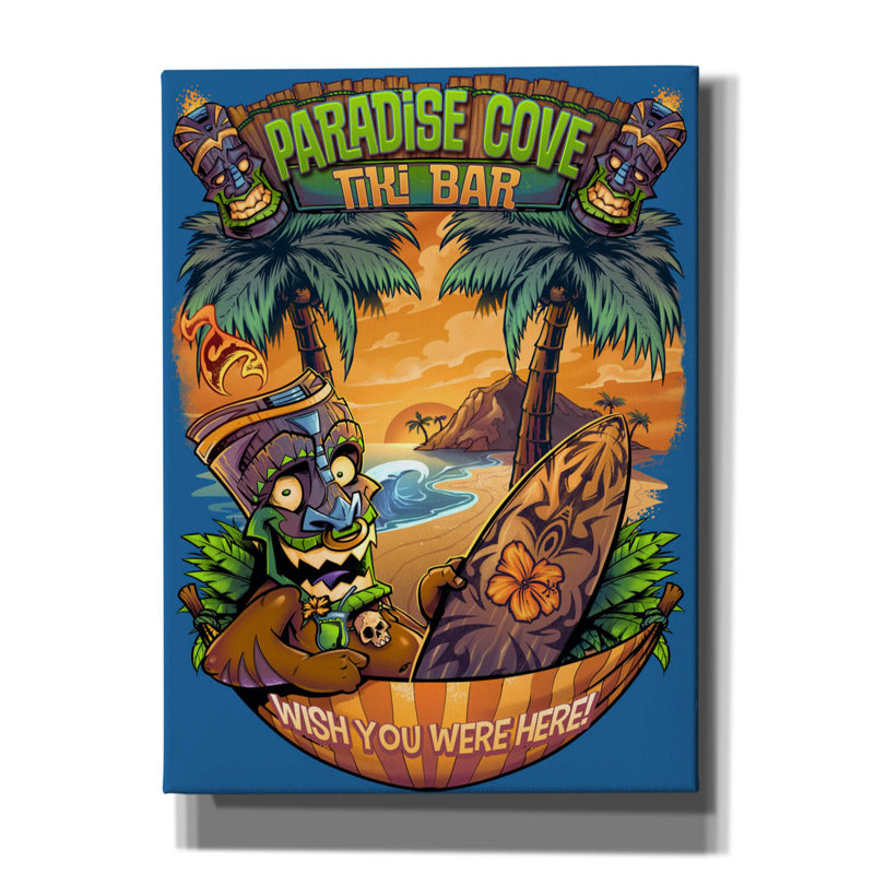 «Tiki Man Hammock» par Flyland Designs, art mural sur toile, H 54 po x l 40 po x P 1,5 po