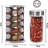 20 Jar Dark Wood Spice Rack with Spices Included Rotating Tower Organizer