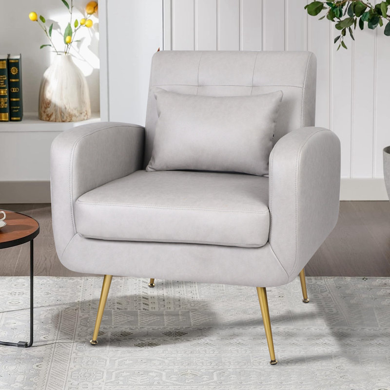 Chaise d'appoint en tissu, Gris clair