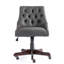 Fauteuil inclinable en tissu gris avec pieds en bois massif et en acier pour une expérience de travail reposante