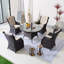 Ensemble repas rond extérieur avec coussins-773076645-773076644
