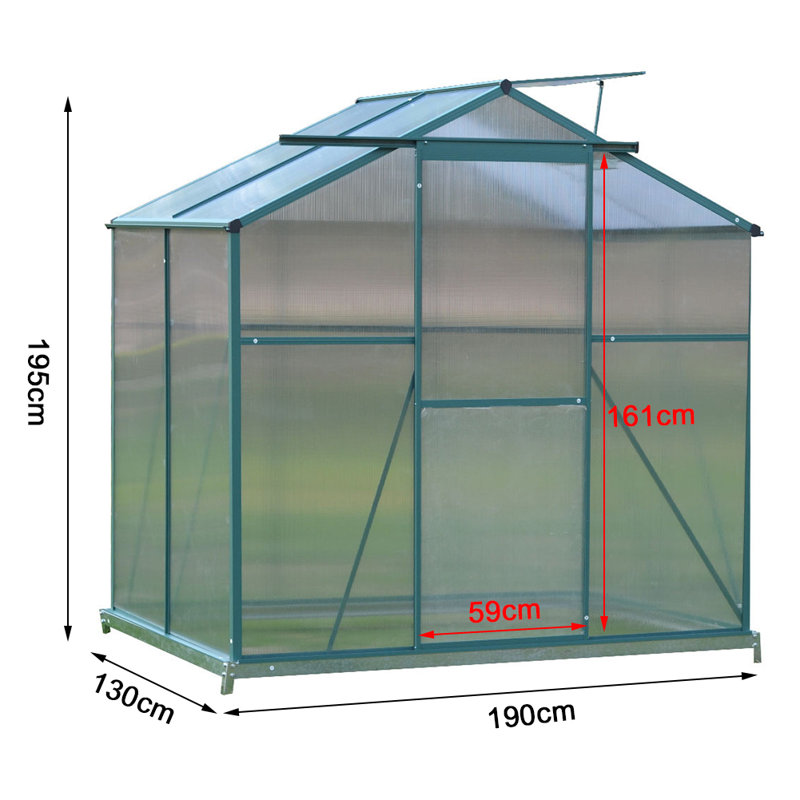 Aiza Greenhouse, 195cm H x 190cm W x 130cm D, Green