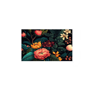 Fleurs colorées, art mural en bois à l'arrière, X 36 x 24 po