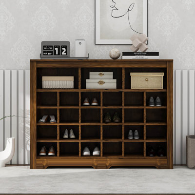 Armoire à chaussures moderne à 24 casiers avec base incurvée Sleek Design