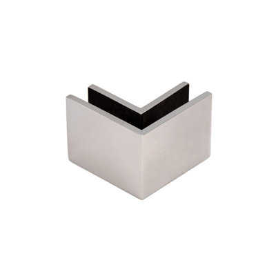 FHC CMF22 Clamp for Mall Fronts 90 Degree Square for 3/8" to 1/2" Glass - Polished Stainless