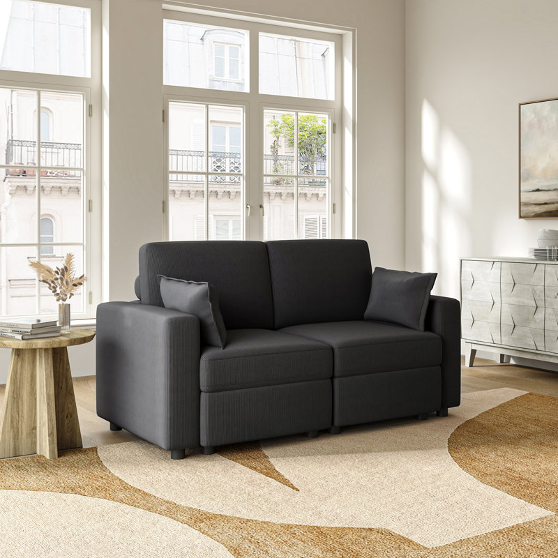Canapé modulaire 3 pièces Vickey, Gris anthracite
