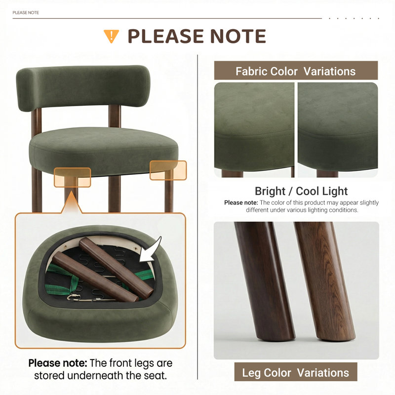 48.5cm H Upholstered Upholstered Back Side Chair, Green