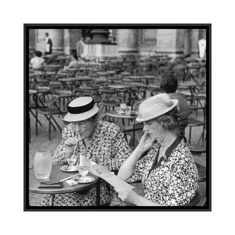 Two American Tourists Rome,Italy 1948 by Ruth Orkin - Print on Canvas, 45.72 cm H x 45.72 cm W, Black Framed