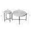 Ensemble de 2 tables basses et tables de bout - Panneau de fibres à densité moyenne imperméable avec revêtement en PVC, conception cylindrique vieillie, pieds en métal noir - charme rustique classique, bois technique-1368237409