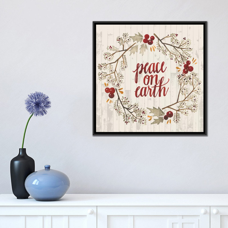 " Christmas V " by Grace Popp, 18" H x 18" W x 1.5" D, No Mat, Black Framed Canvas