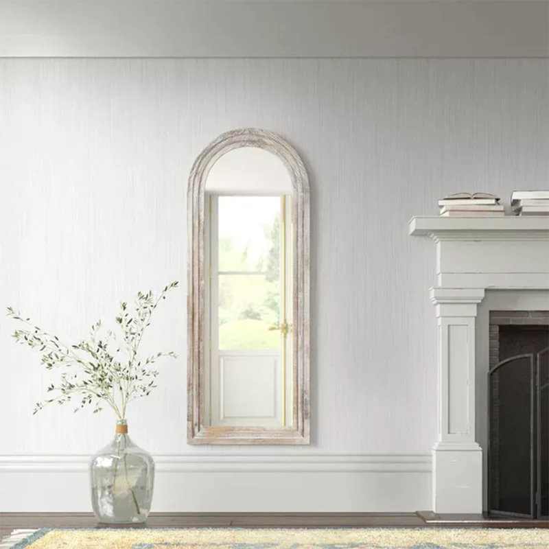 Miroir mural rétro patiné, White