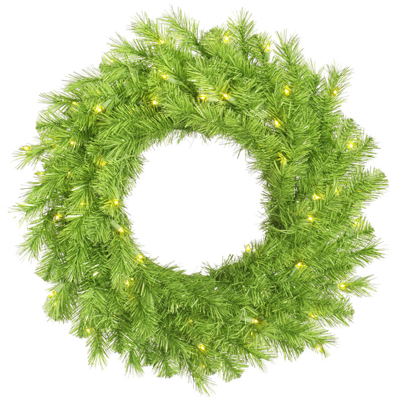 Couronne artificielle Bridger, H 60 po x l 60 po x P 5 po, Citron vert / Vert, Oui