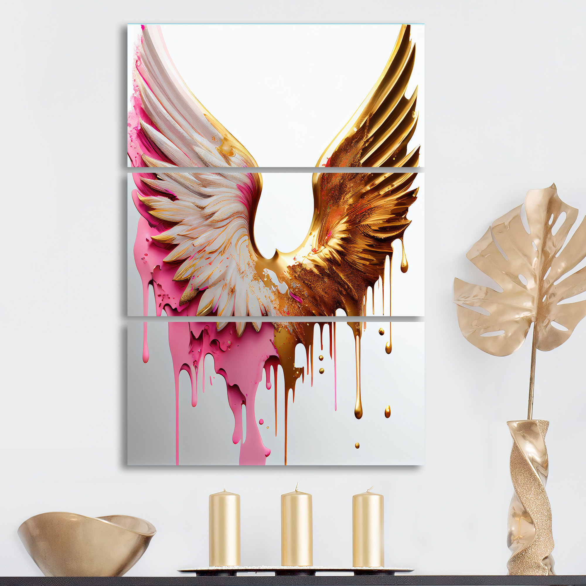 DesignArt Angel Wings On Blue Background On Metal Print - Wayfair Canada