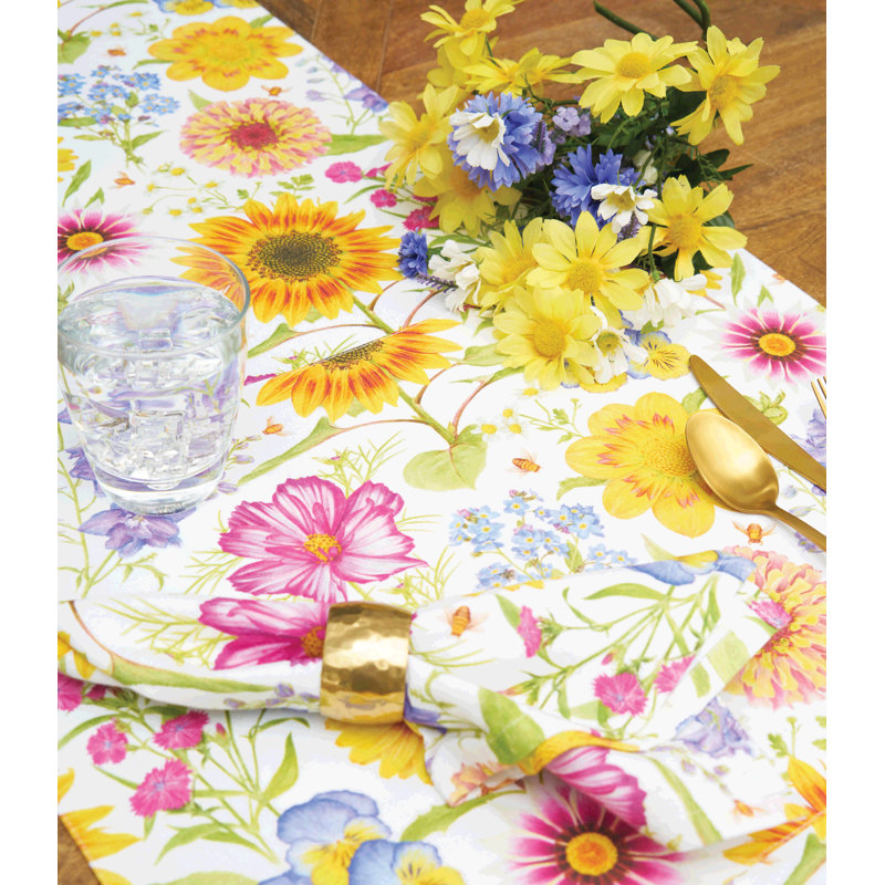 Baryal Spring Blooms Cotton Table Runner