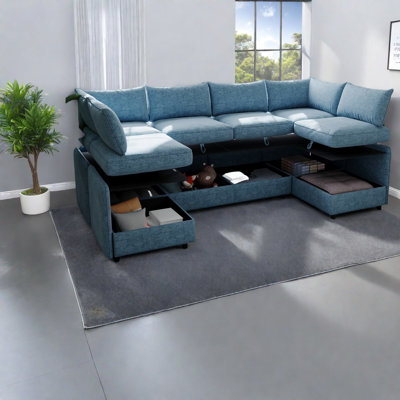 Canapés peu encombrants avec rangement, conception moderne en chenille pour les petits salons