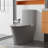 Dual Flush Grey Toilet - 1.1/1.6 , 1000G Map Score, Elongated Bowl, Quiet Flushing, Easy Maintenance With System Water Saving, Uf Heavy Duty Seat, Clean Easily-123050693
