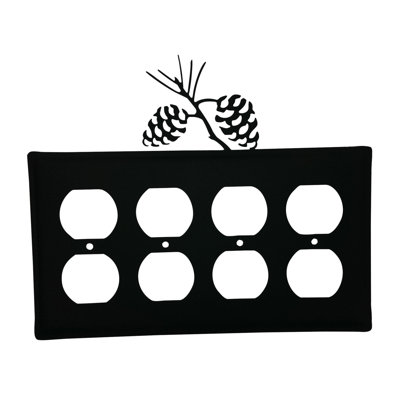 Pinecone 4-Gang Duplex Outlet Wall Plate