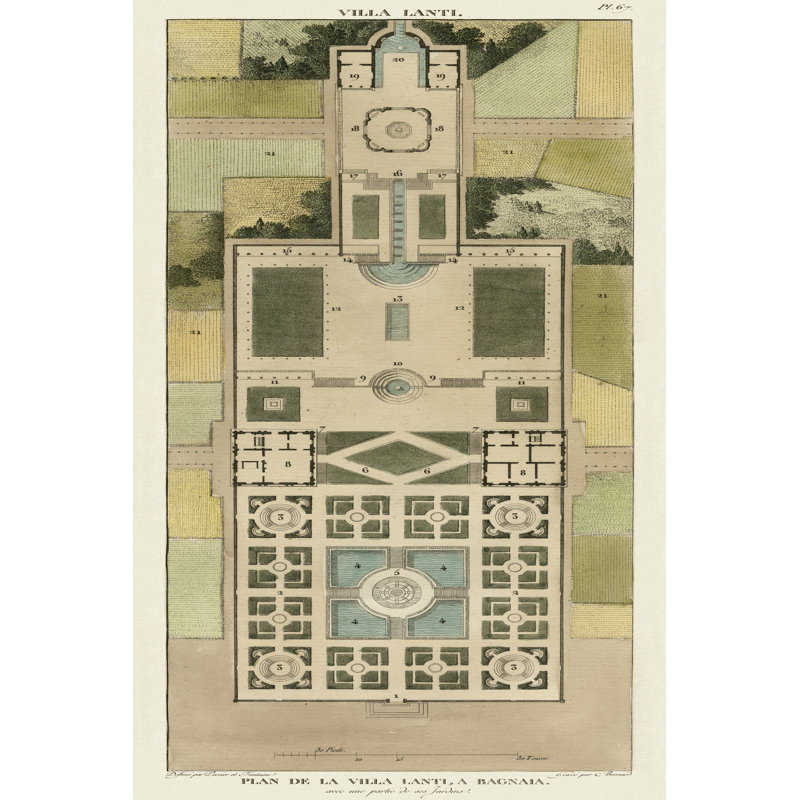 Plan De La Villa Lanti by Bonnard - Wrapped Canvas Print, 46cm H x 30cm W