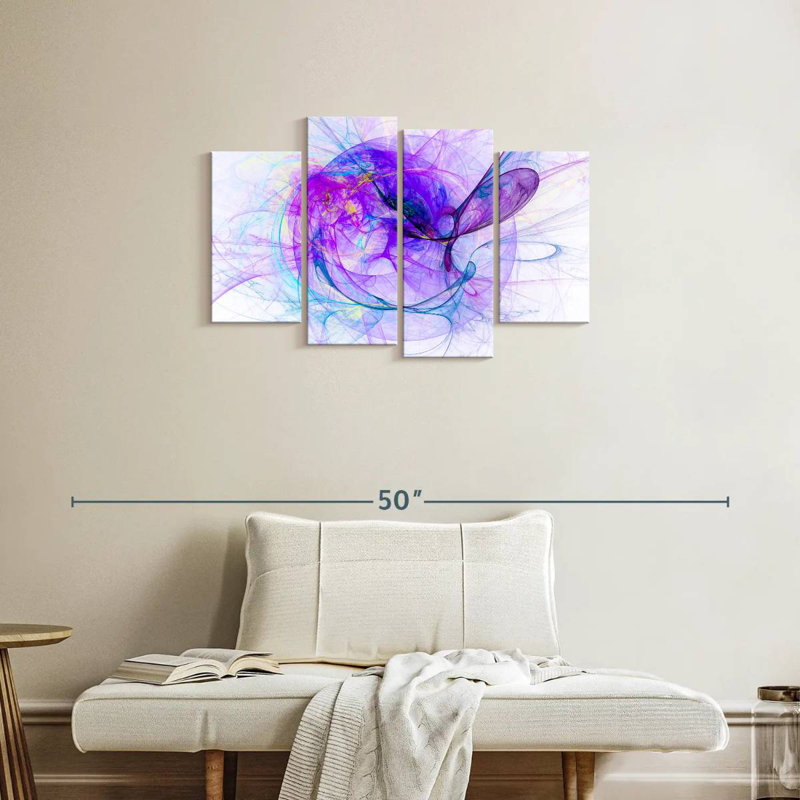 Avery Abstract Purple Strands, 22" H x 36" W