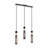 3-Lamp black line adjustable iron pendant light