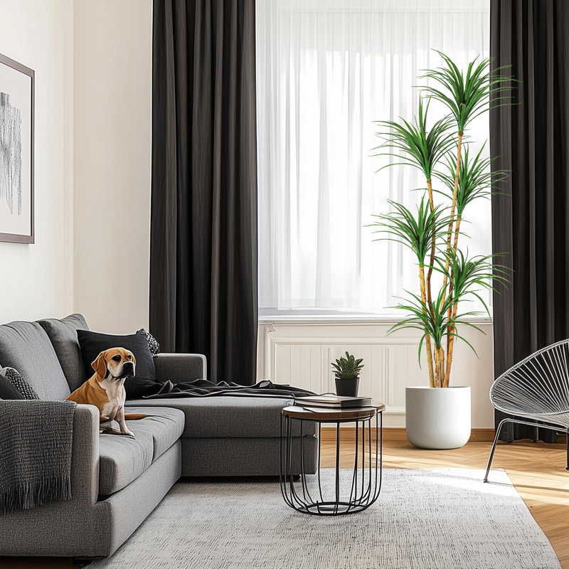 Arbre Dracaena artificiel en pot 6 pi - plante artificielle réglable pour le salon. Bureau ou chambre de bébé