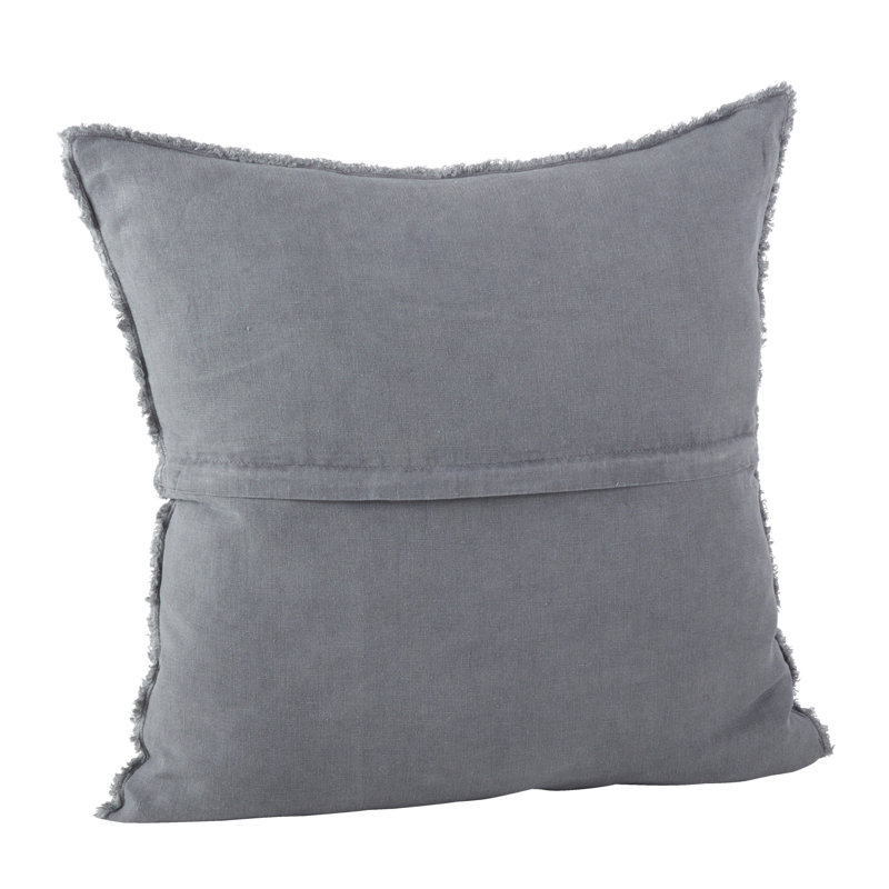 Filia Linen Throw Pillow, Slate