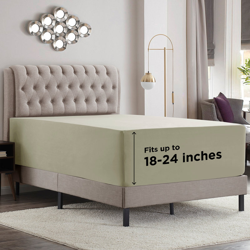 Drap-housse uni Empyrean Bedding, Drap-housse de taille double, ISE