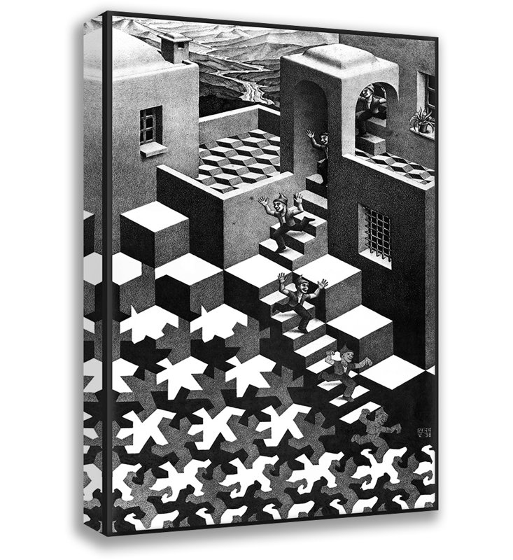 Cycle by M.C.Escher Gallery Wrapped Canvas, 48" H x 33" W