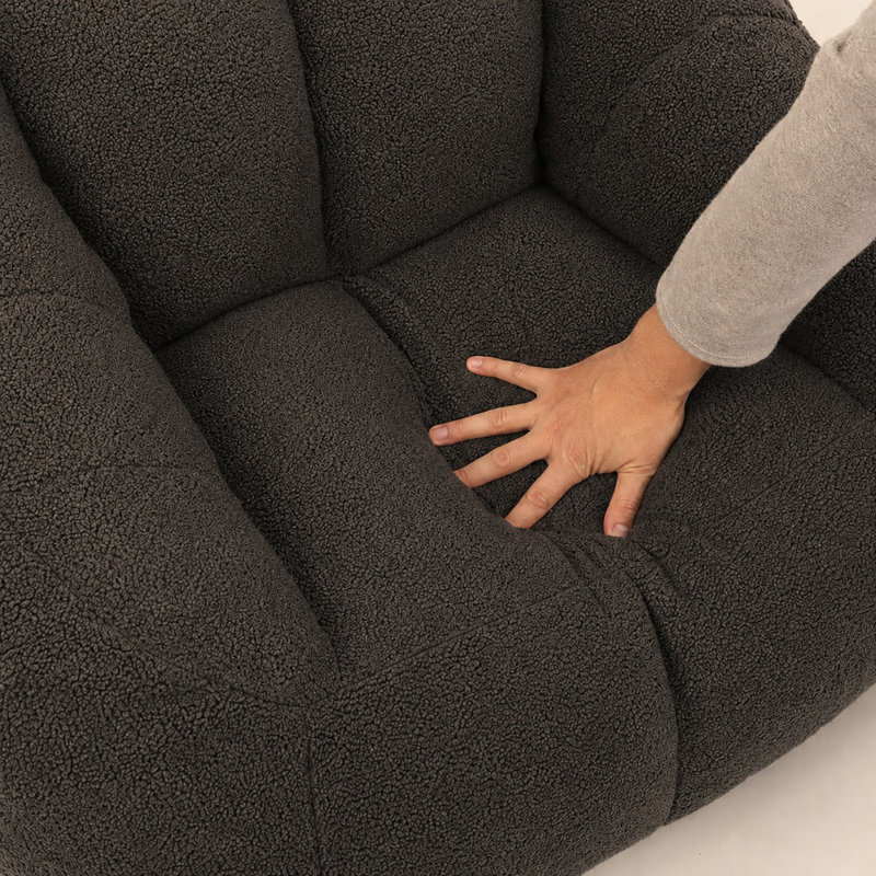 Fauteuil à billes rembourré en mousse à mémoire de forme, Ourson gris