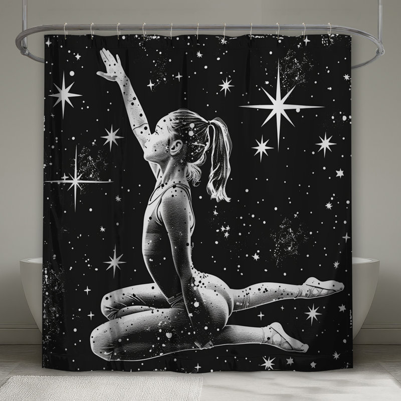 Rideau de douche Ballet - Décoration de salle de bain moderne, L 70 po x H 84 po