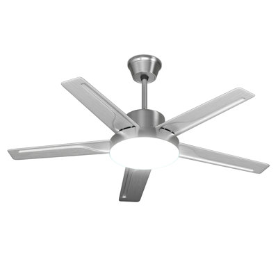 52" Black Ceiling Fan with Lights and Remote Control Patio Ceiling Fan with 5 Reversible Wooden Blades 3 Color LED Light