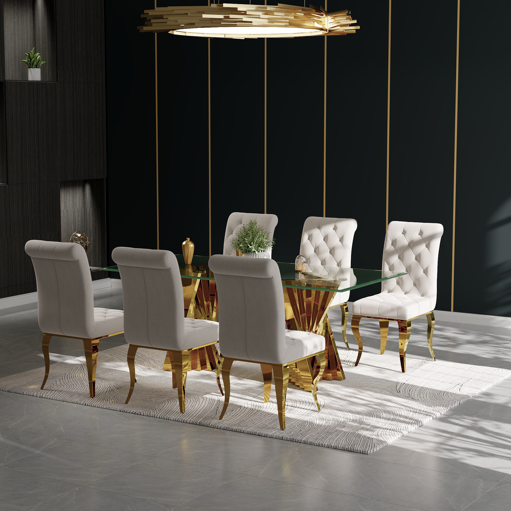 Rosdorf Park Lamareon Tufted Velvet Parsons Chair Dining Chair