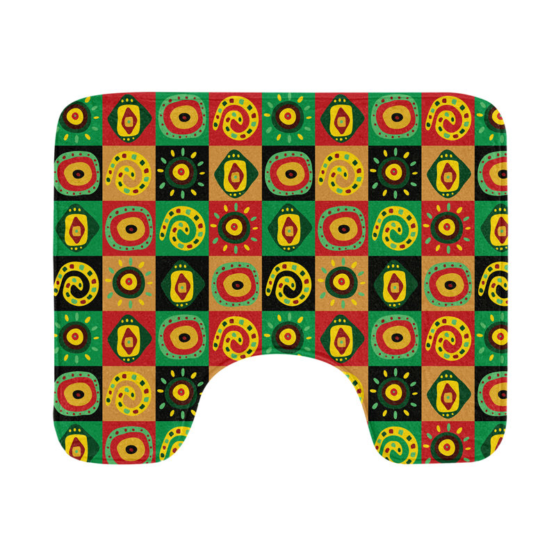 Multicolore tapis de salle de bain en U africain 20 po