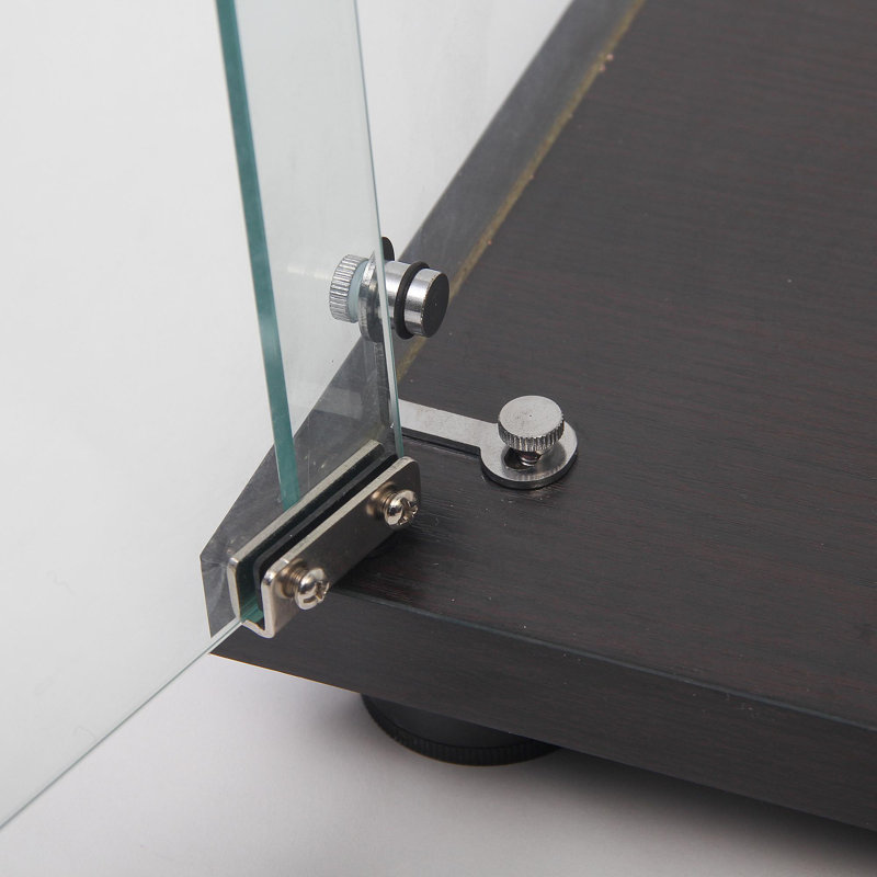 Vitrine vitrée à deux portes avec 5 tablettes, noir, Noir