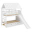 Charmant lit superposé simple au-dessus de simple en forme de maison avec escalier coulissant peu encombrant-1712965813