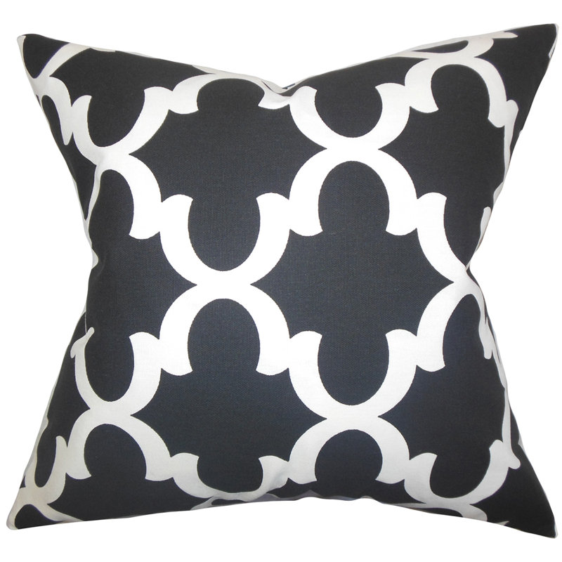 Coussin 100 % coton, Noir, 20 po x 20 po, Plumes
