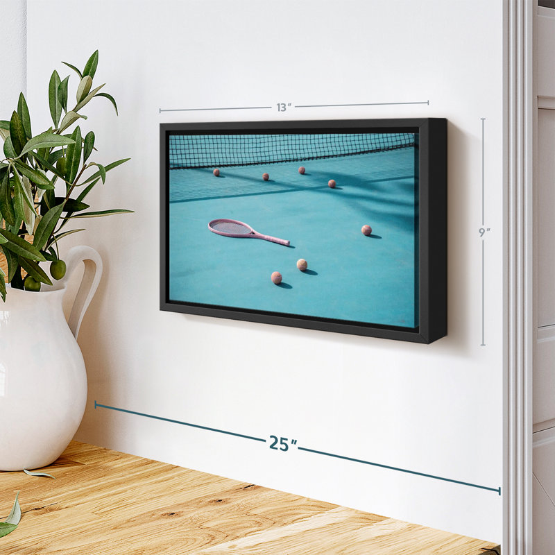 «Blue Court Tennis», art mural, H 13 po x l 9 po