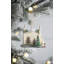 Cardboard Lit Tent Ornament Set of 6 5" x 3.5" x 4" Beige/Green