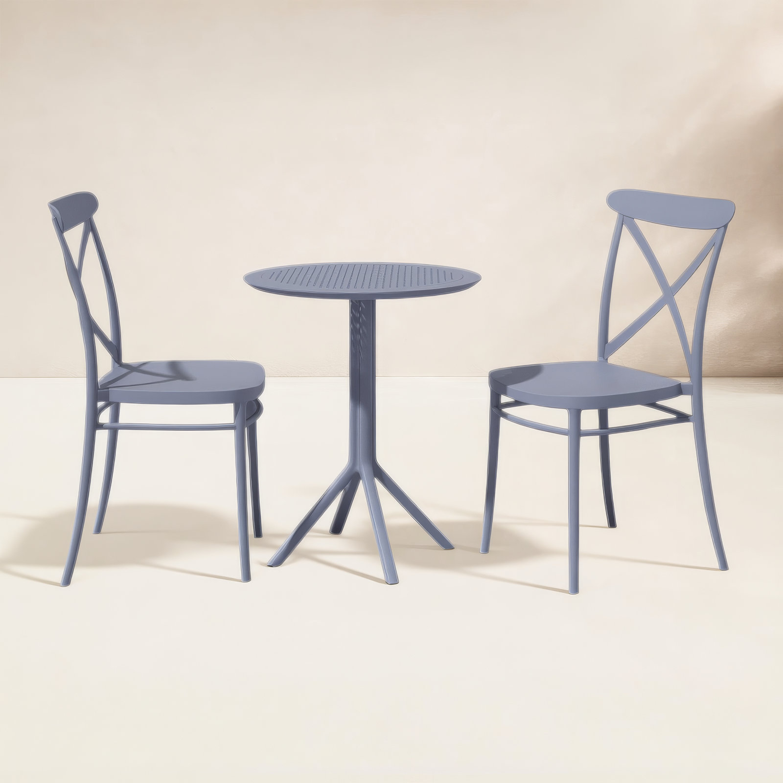 Farrah 24" Patio Bistro Set, Dark Gray