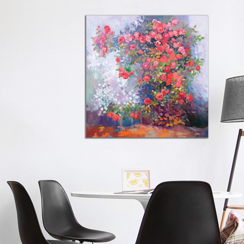 Scarlet Roses 1 Piece Wall Art on Canvas, 93.98 cm H x 93.98 cm W, Wrapped Canvas