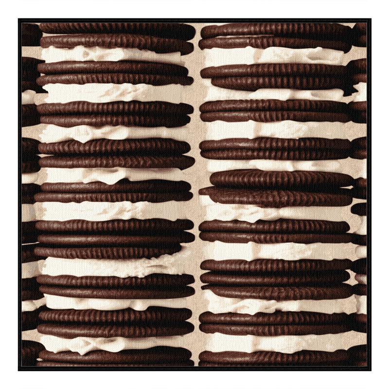 Tapis lavable avec crème glacée et desserts, Carré 3 pi