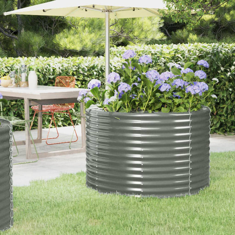 Andressa Garden Raised Bed Powder-coated Steel 100x100x68 cm, Grey