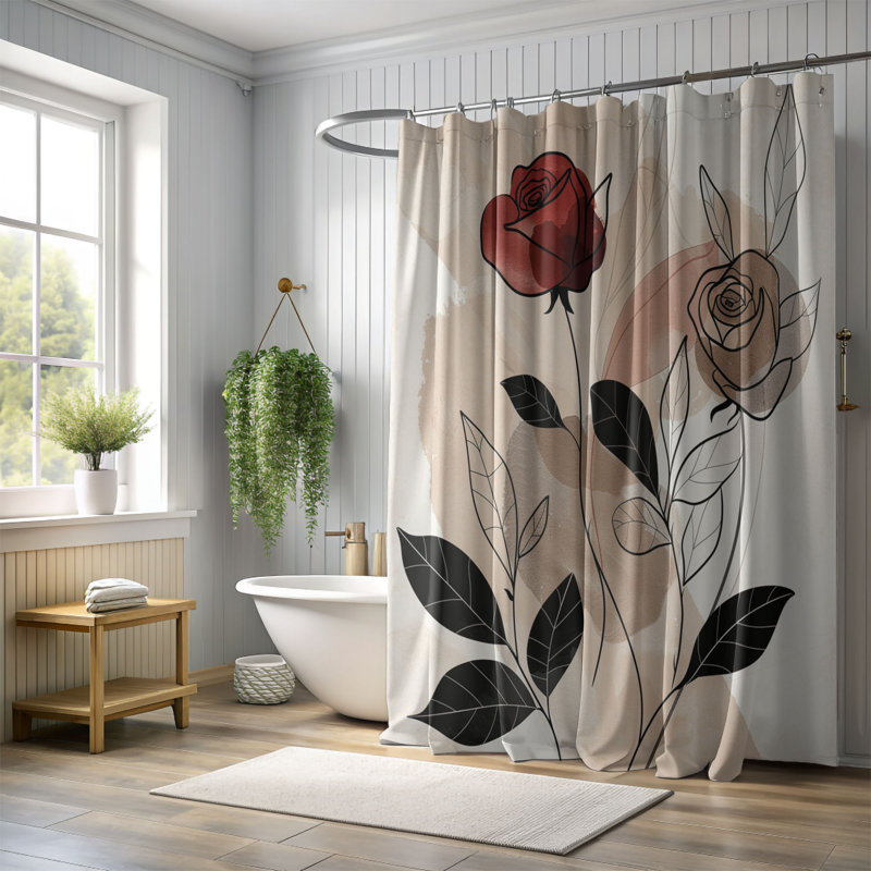 Rideau de douche standard 1 pièce, H 74 po x l 71 po