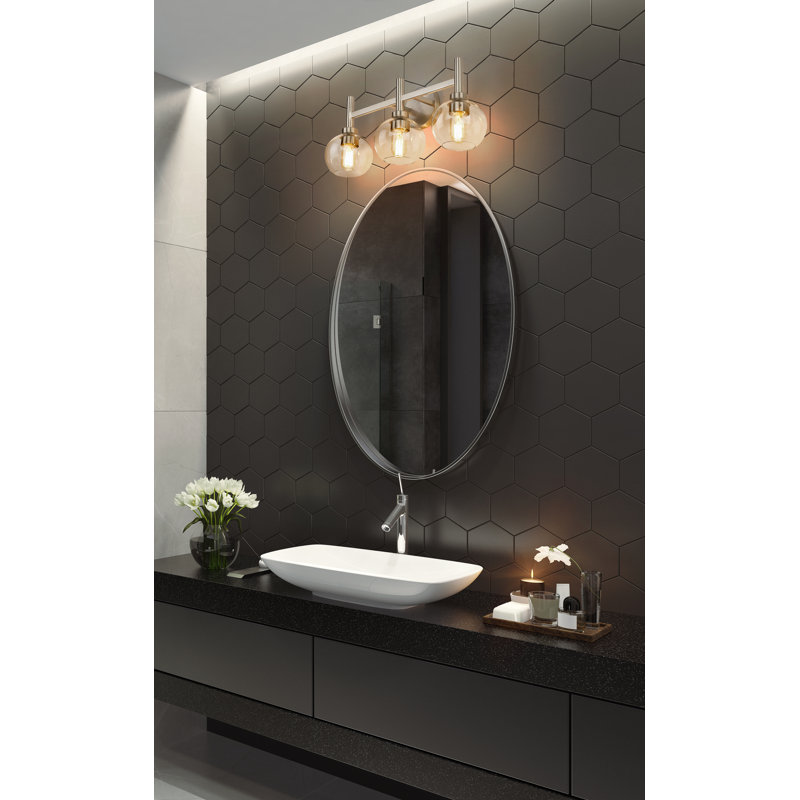 Éclairage de salle de bain à intensité variable à 3 lumières Jojean, Nickel brossé
