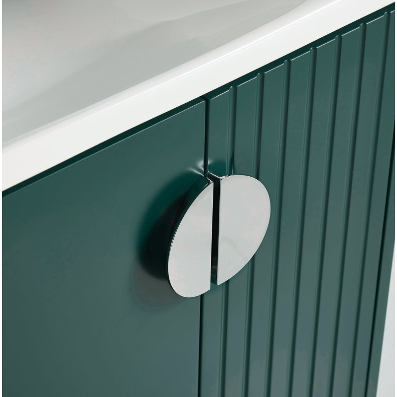 Ensemble de meuble-lavabo simple 24 po Saimah, Vert, Chrome poli