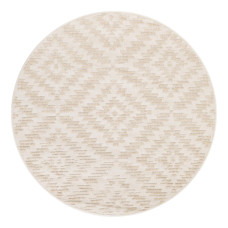 Tapis intérieur / extérieur Sabrina Soto Zigzag, Rond 5 pi 1 po